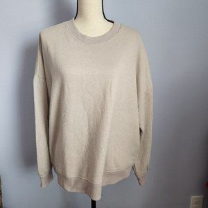 Gap Sparkly Cream Crew Neck Sweater Size Large